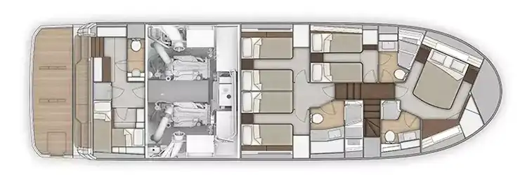 Grand Trawler 63 Layout 4 Kabinen